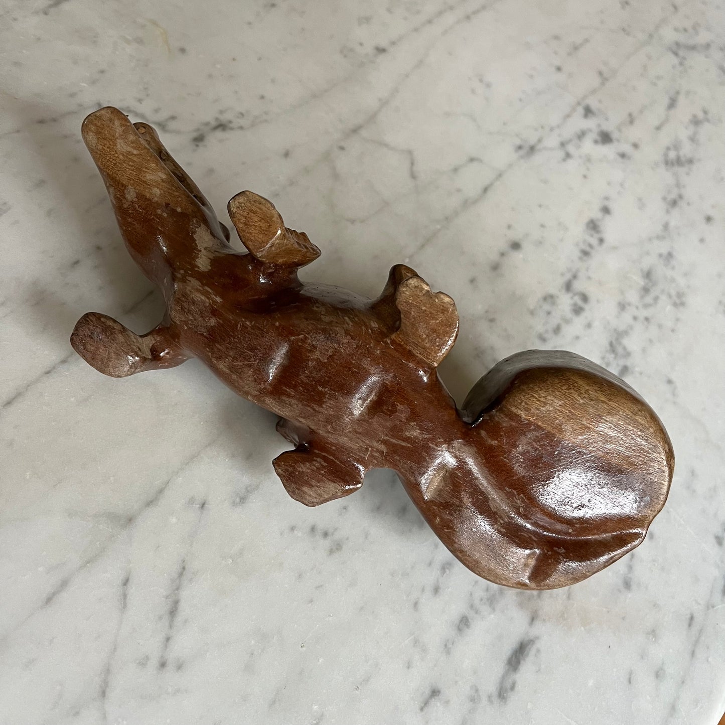 Vintage Wood Carved Crocodile / Alligator Ashtray