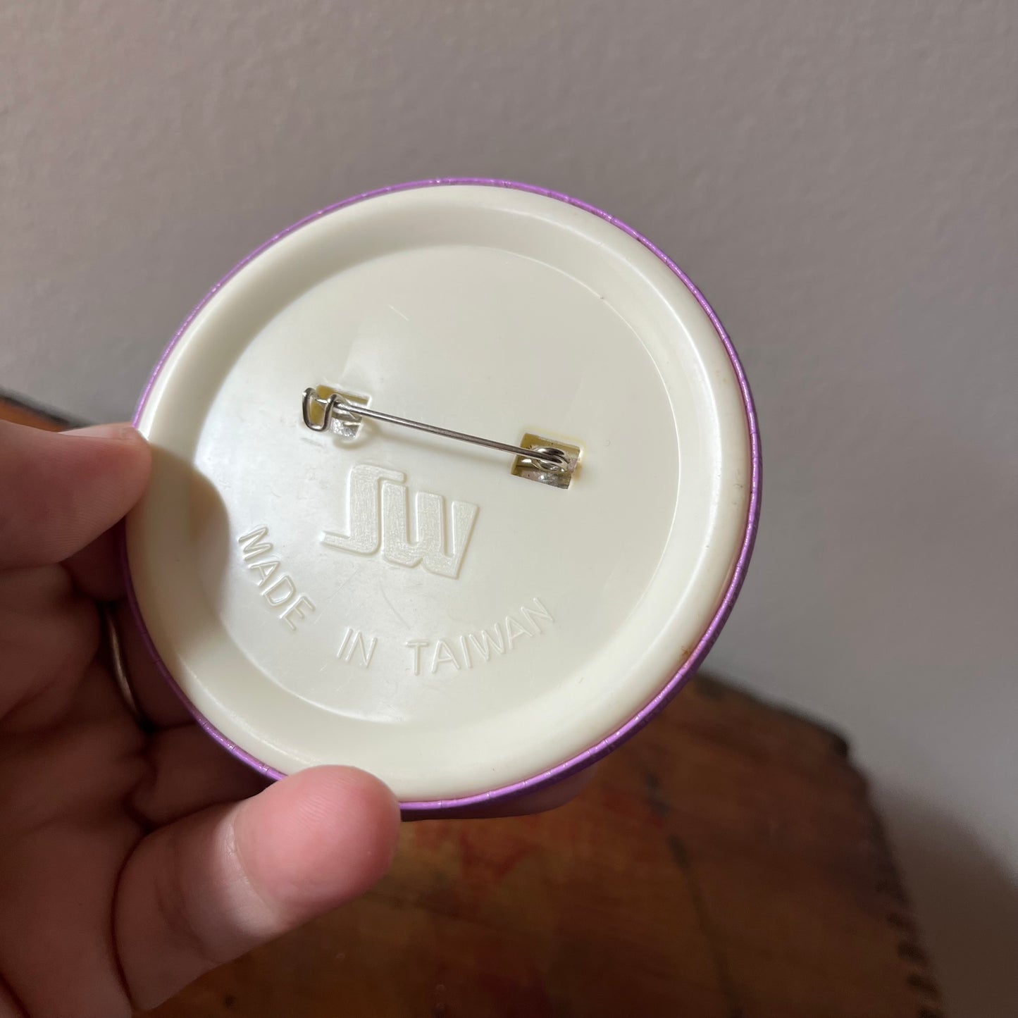 Vintage 90s Barney Baby Bop 3" Round Button / Pin / Badge