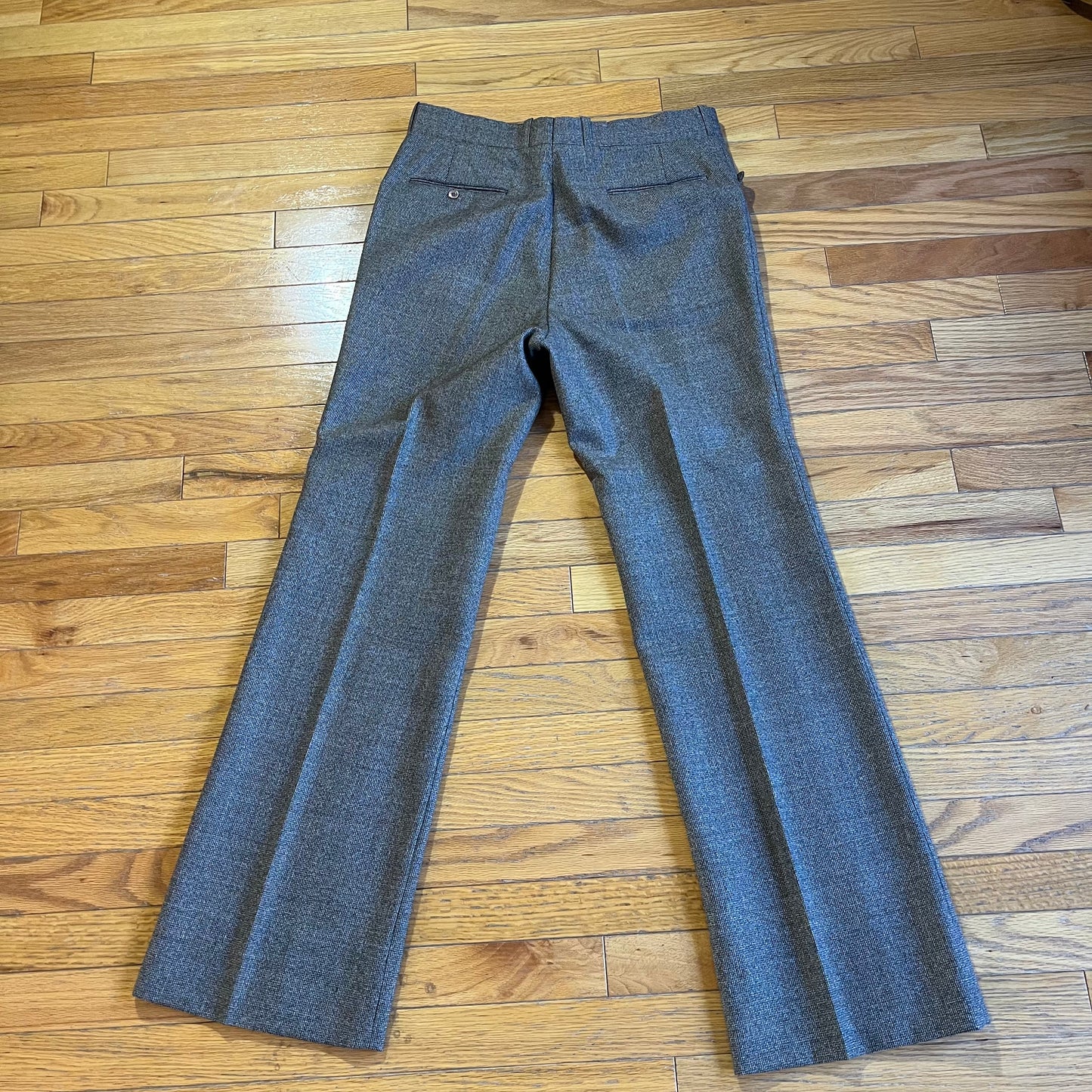 Vintage Tailored Tweed Straight Leg Pleated Pants