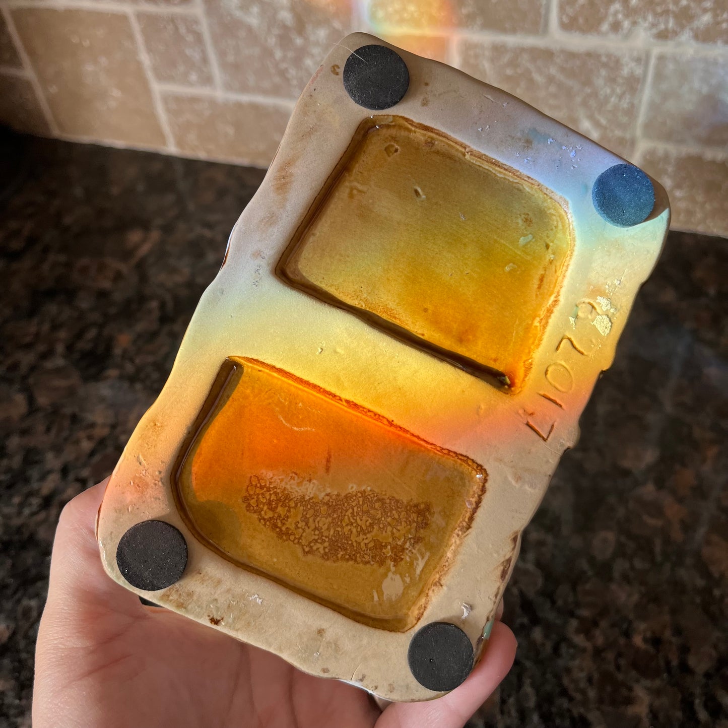 Vintage Ceramic Snowman House Tealight Holder with Stars