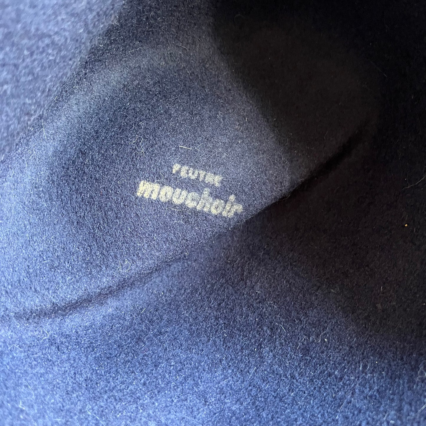 Vintage Navy Feutre Felt Hat with Feather