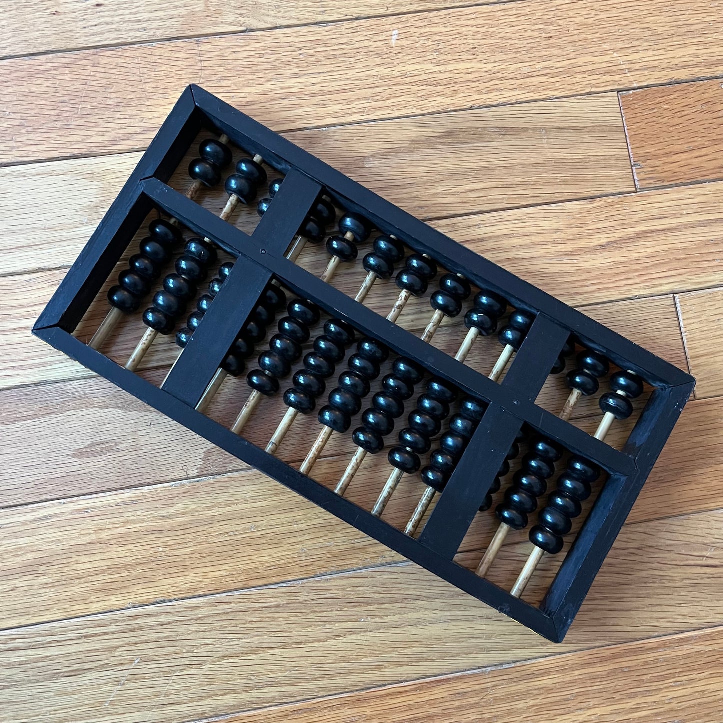 Vintage Black Wood Abacus with Gold Details " He Hua Pai "