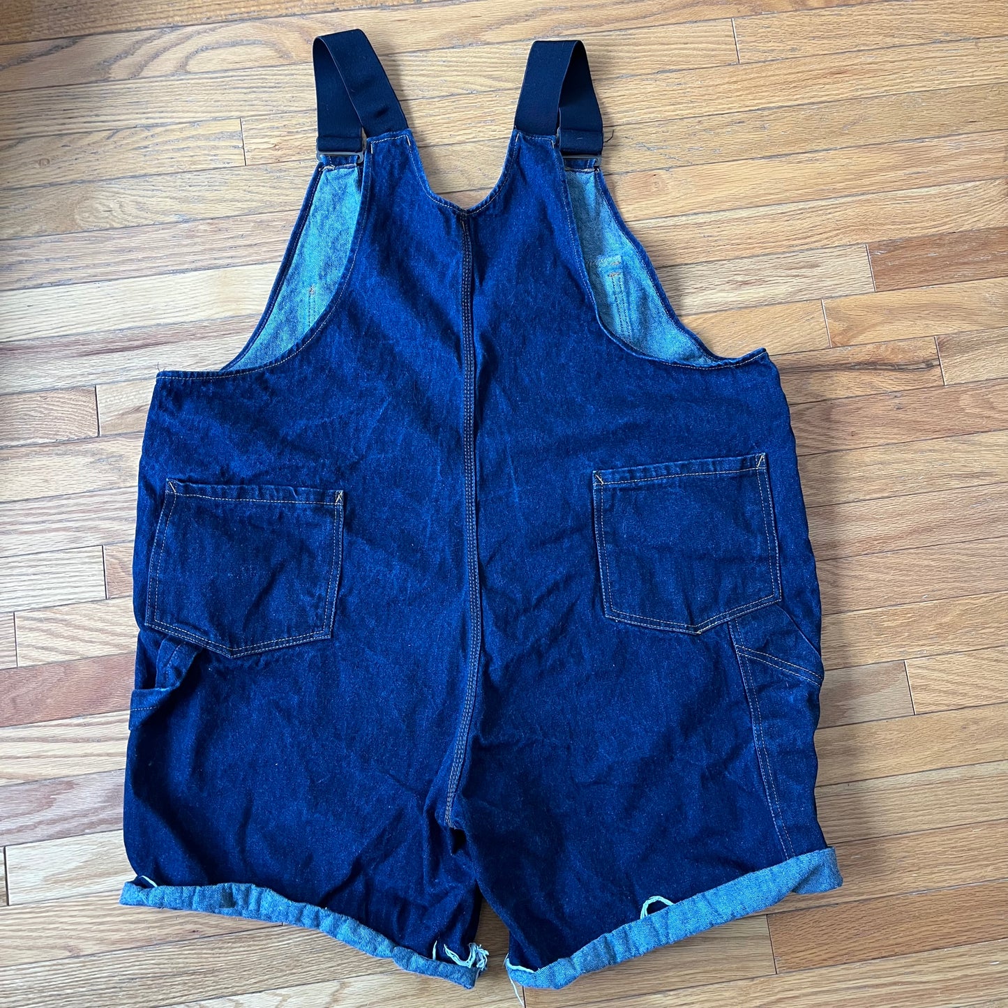 Vintage 100% Cotton Denim Jean Overall Cutoff Shorts sz 50