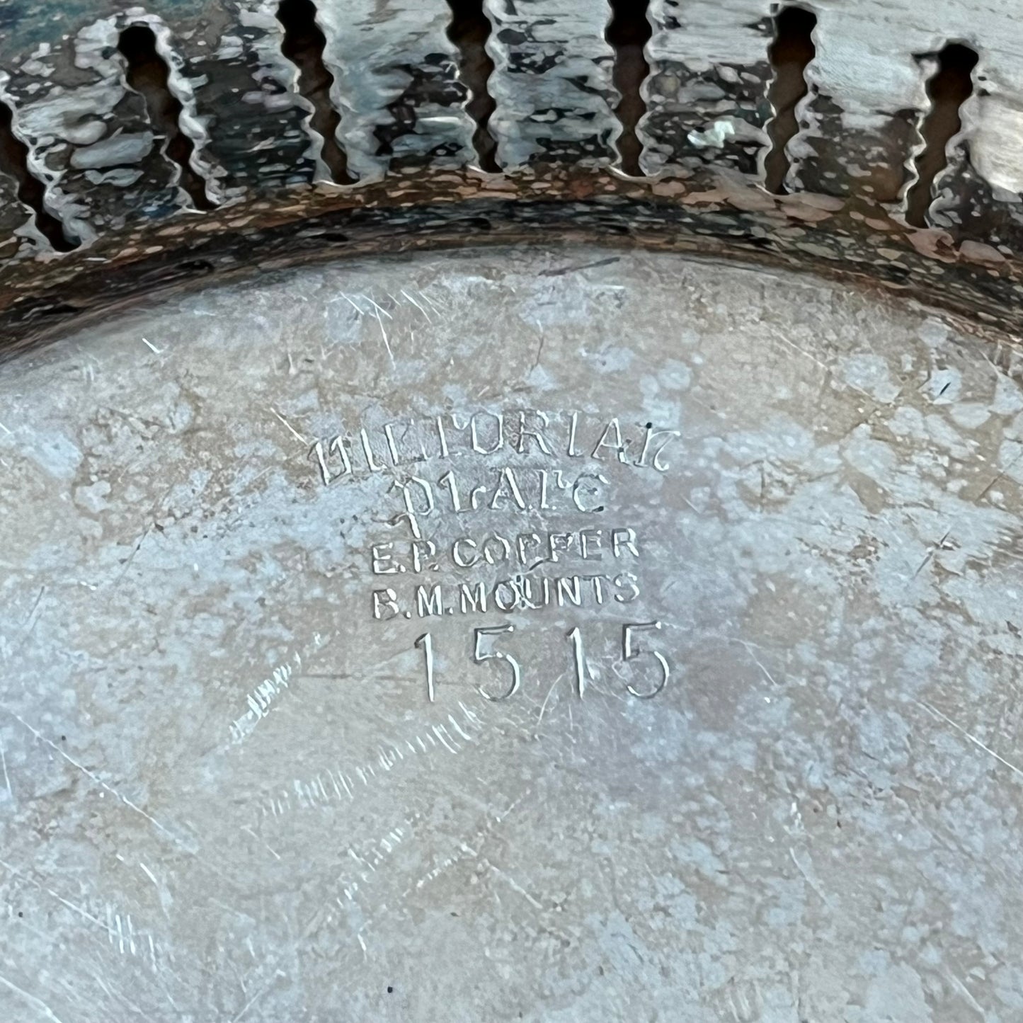 Victorian Plate E.P. Copper Silver Plated Dish 1515