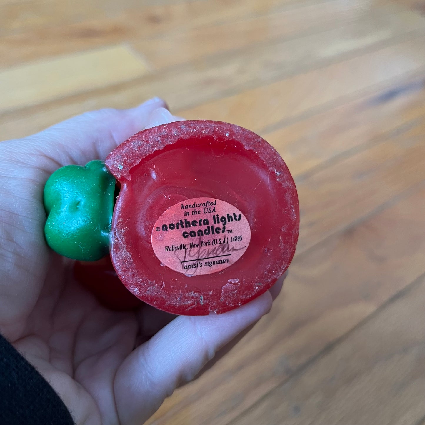 Vintage Northern Lights Santa Candle with Pipe and Glasses