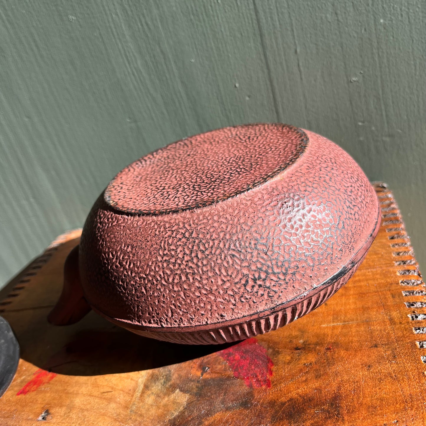 Vintage Cast Iron Textured Teapot