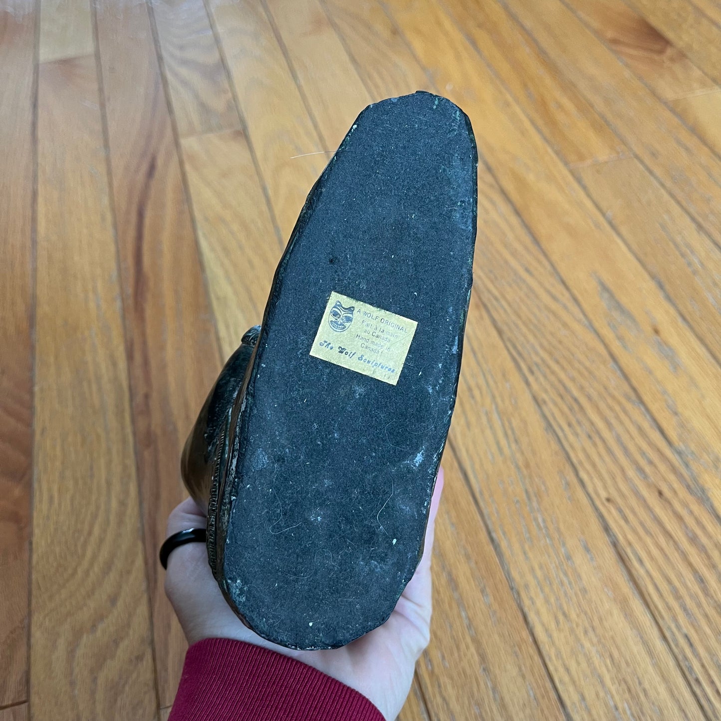 Vintage Mother & Child Carving by The Wolf Sculptures Canada