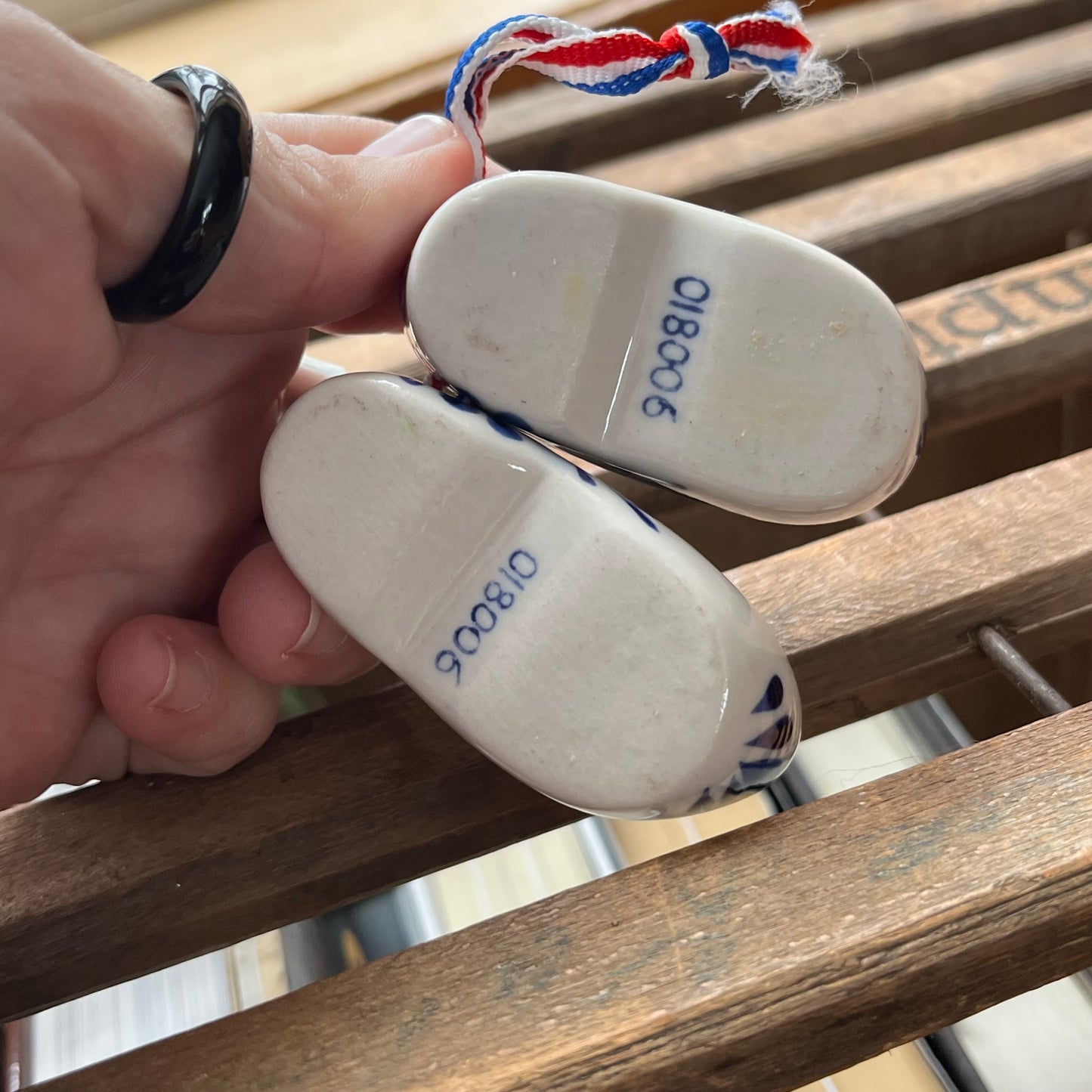 Vintage Ceramic Delft Blue Holland Shoes Clogs Dutch Windmills Holland Souvenir