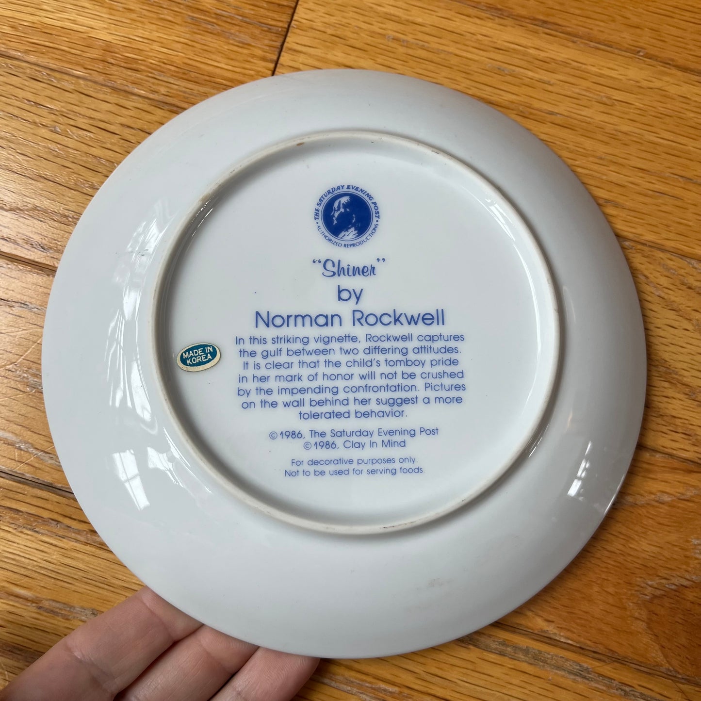 Vintage 1986 Norman Rockwell "Shiner" Plate