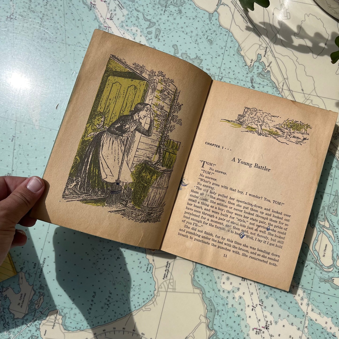 Vintage 1960 Tom Sawyer by Mark Twain Illustrated Hardcover Book