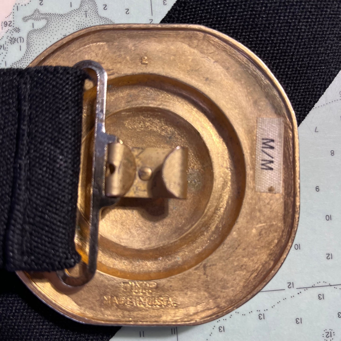 Vintage 90s Gold Medallion Buckle Elastic Belt