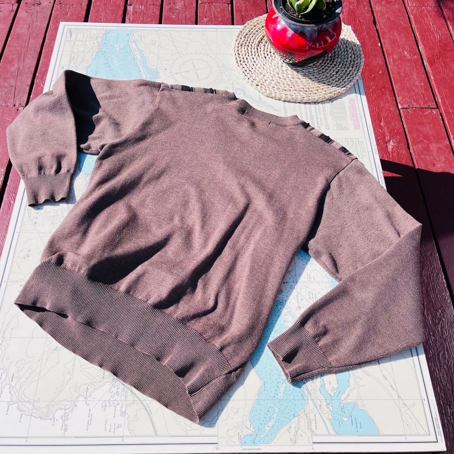 Vintage Sergio Louis 3D Knit Brown Tone Sweater