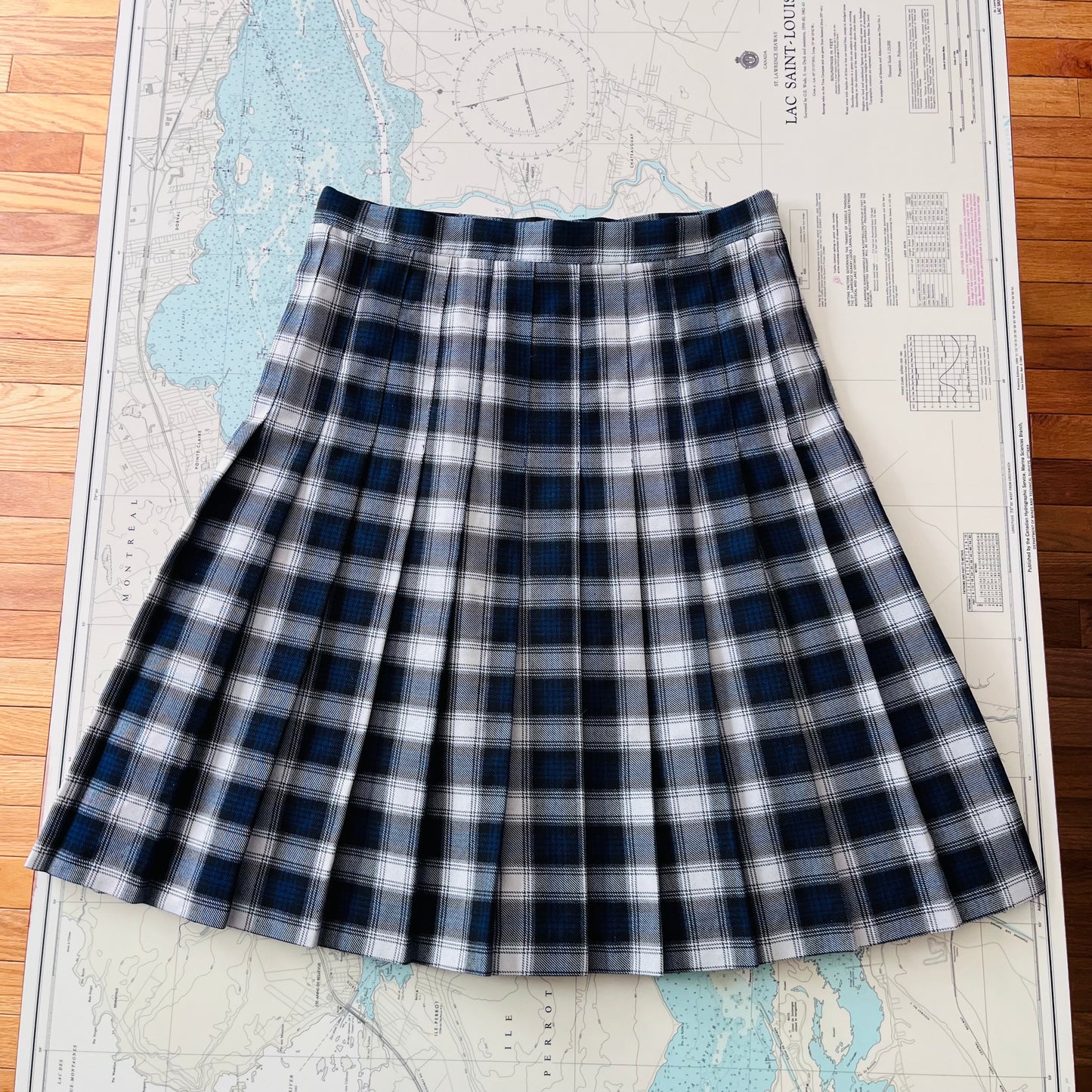 Vintage Top Marks Navy and White Plaid Kilt