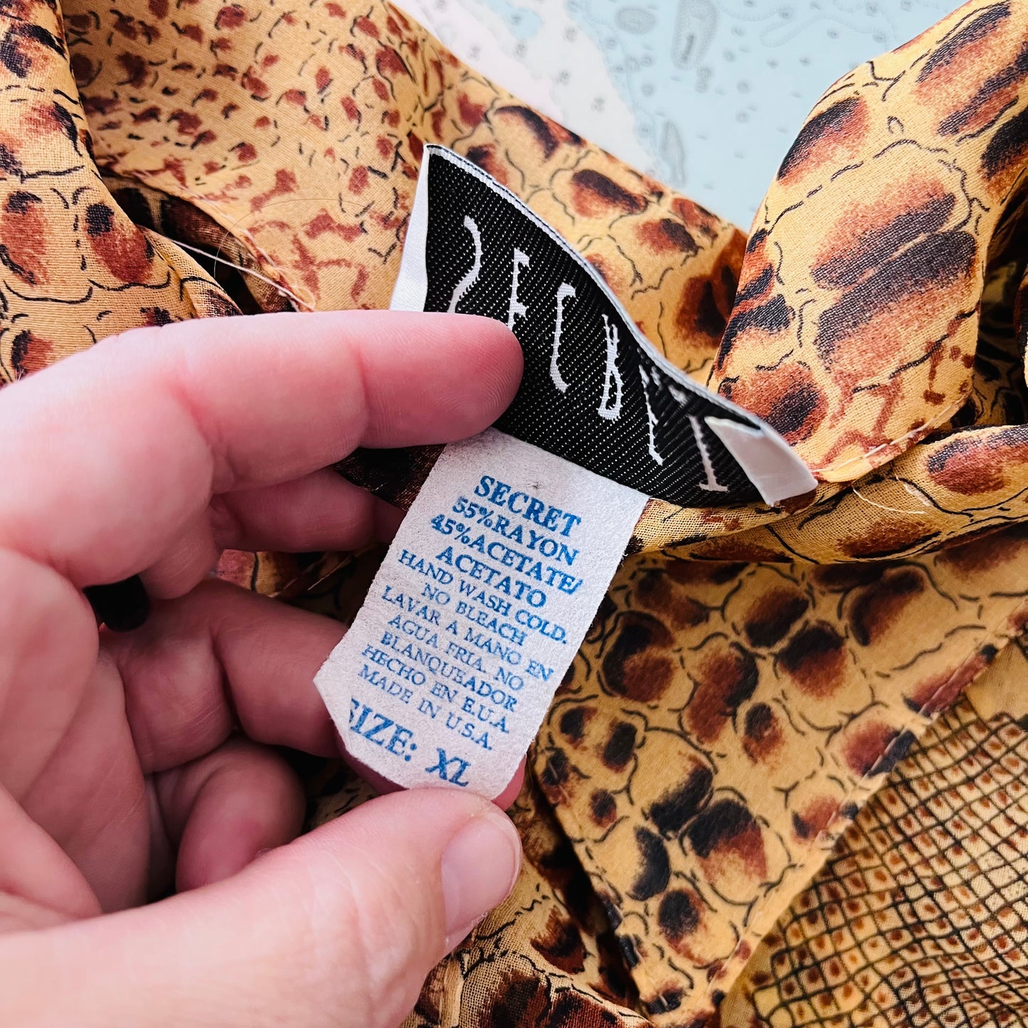 Vintage 90s Secret Sheer Animal Print Blouse