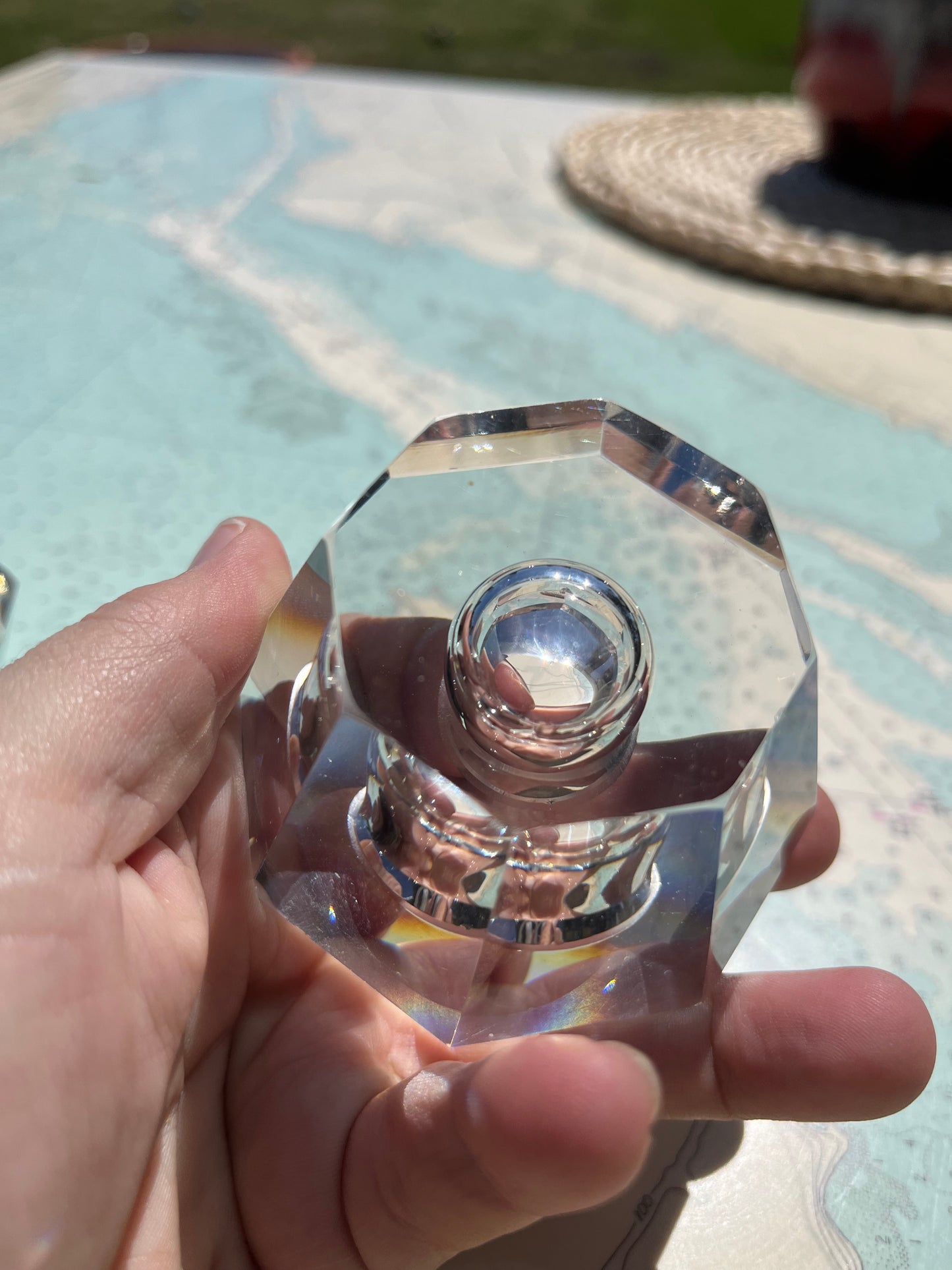 Vintage Crystal Octagon Tapered Candle Holders