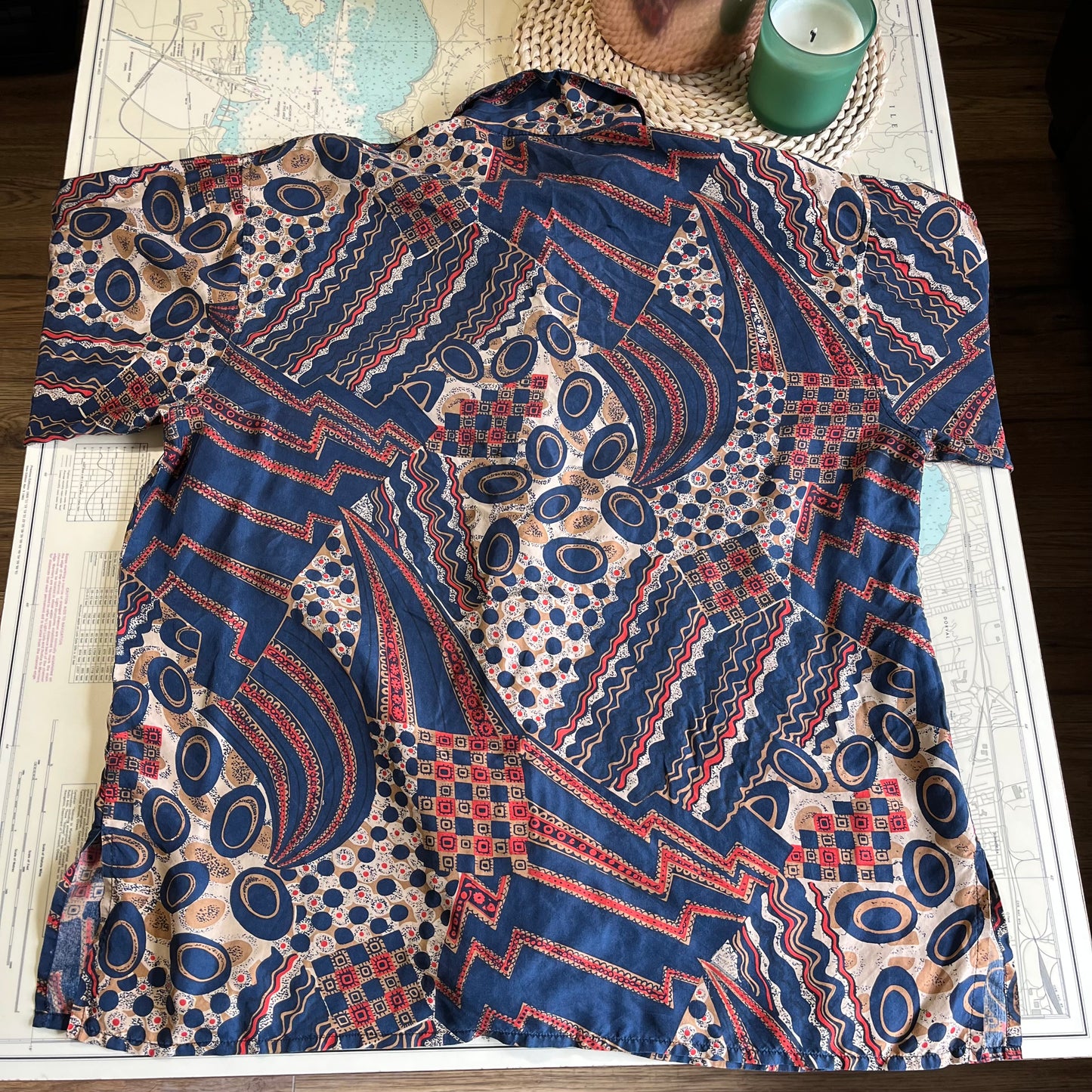 Vintage Stunt Collections Funky Patterned Silk Shirt