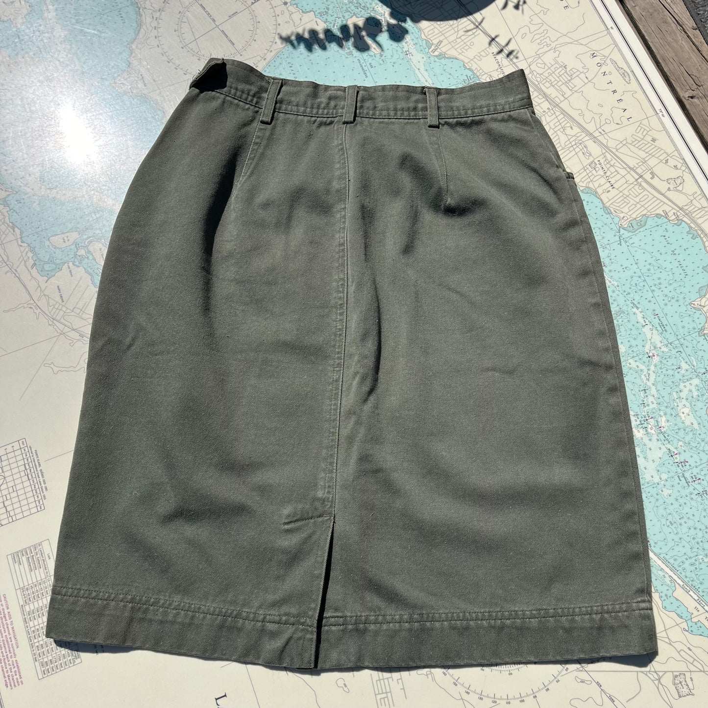 Vintage 90s GAP Army Green Pencil Skirt