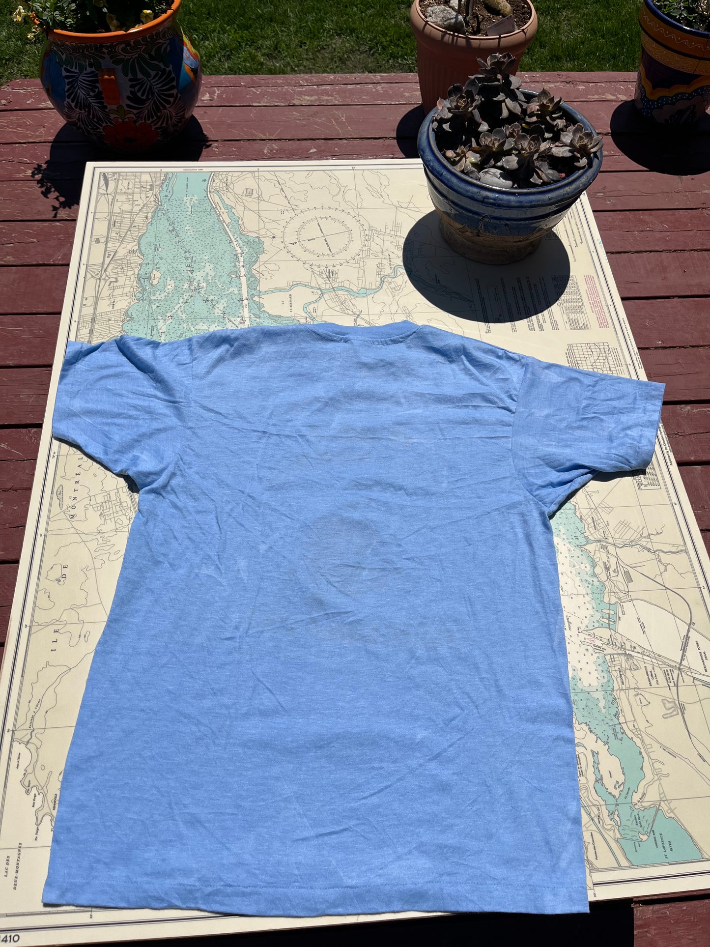 Vintage 70s The Fighting Quartermaster Silk Screened Graphic Tee Shirt