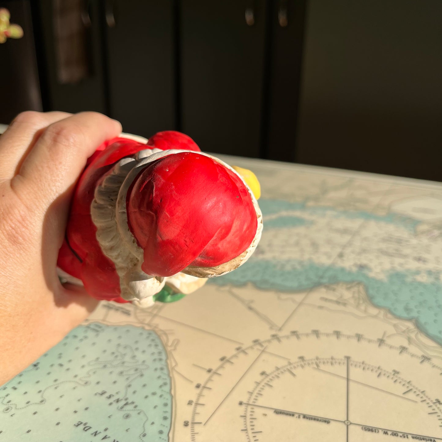 Vintage Handpainted Ceramic Santa with Gifts