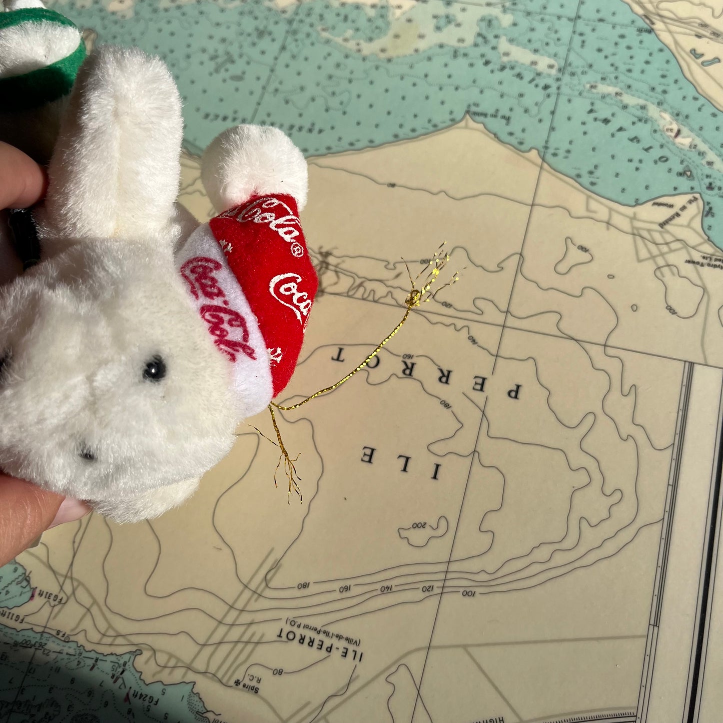 Vintage 1998 Coca-Cola Polar Bear Skating Plush Ornament