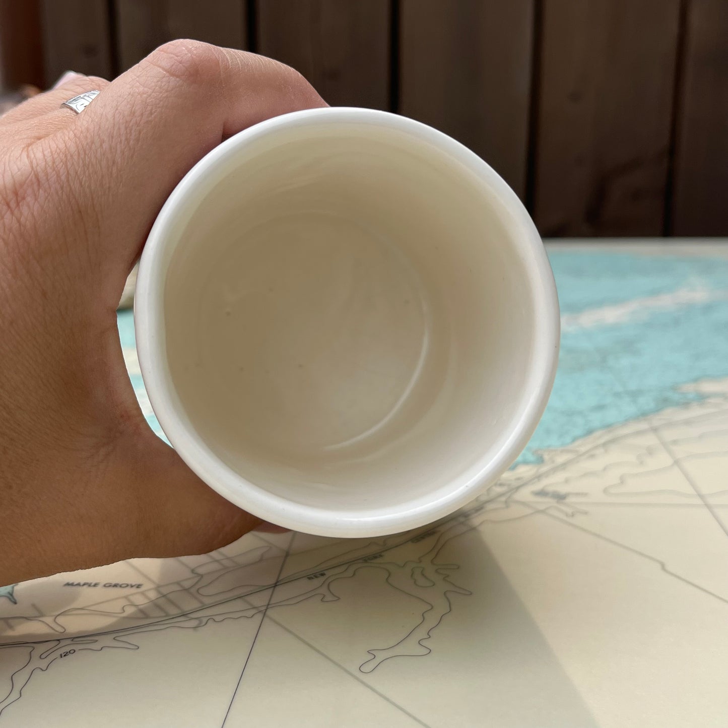 Vintage HBC Rainbow Retro Stripe Ceramic Cup