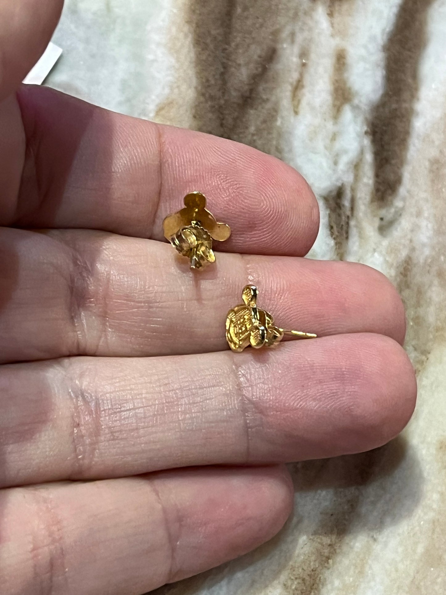 Vintage 1994 14k Gold Disney Mickey Mouse Stud Earrings