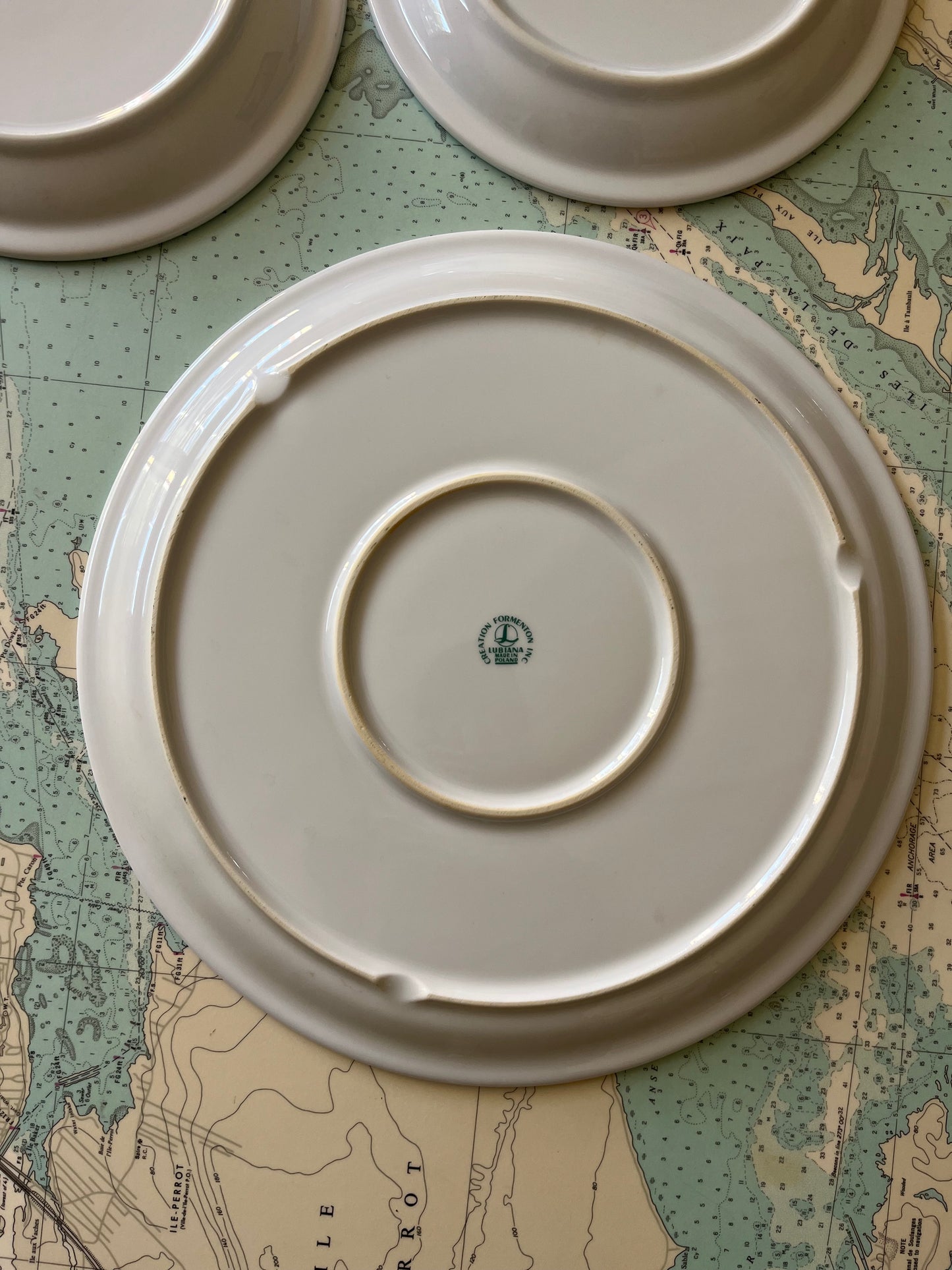 Vintage Set of Three Lubiana Cheese Plates