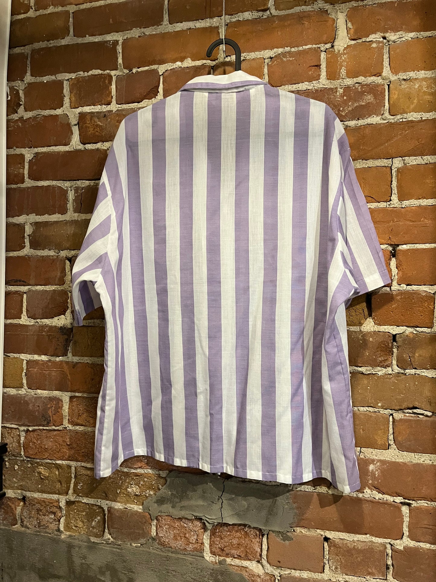 Vintage 80s Purple and White Stripe Career Club Blouse