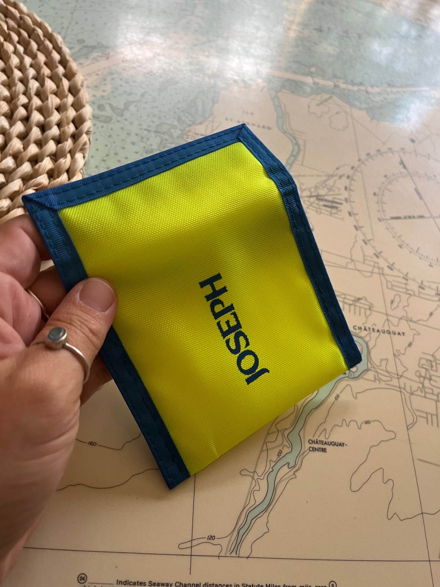 Vintage 90s Joseph Neon Velcro Wallet / Pouch / Pocket