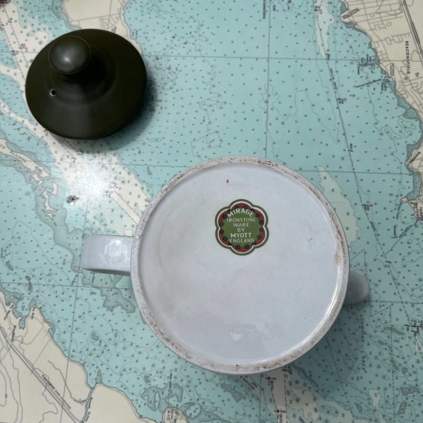 Vintage 60s Floral Teapot Mirage Ironstone Ware by Myott England