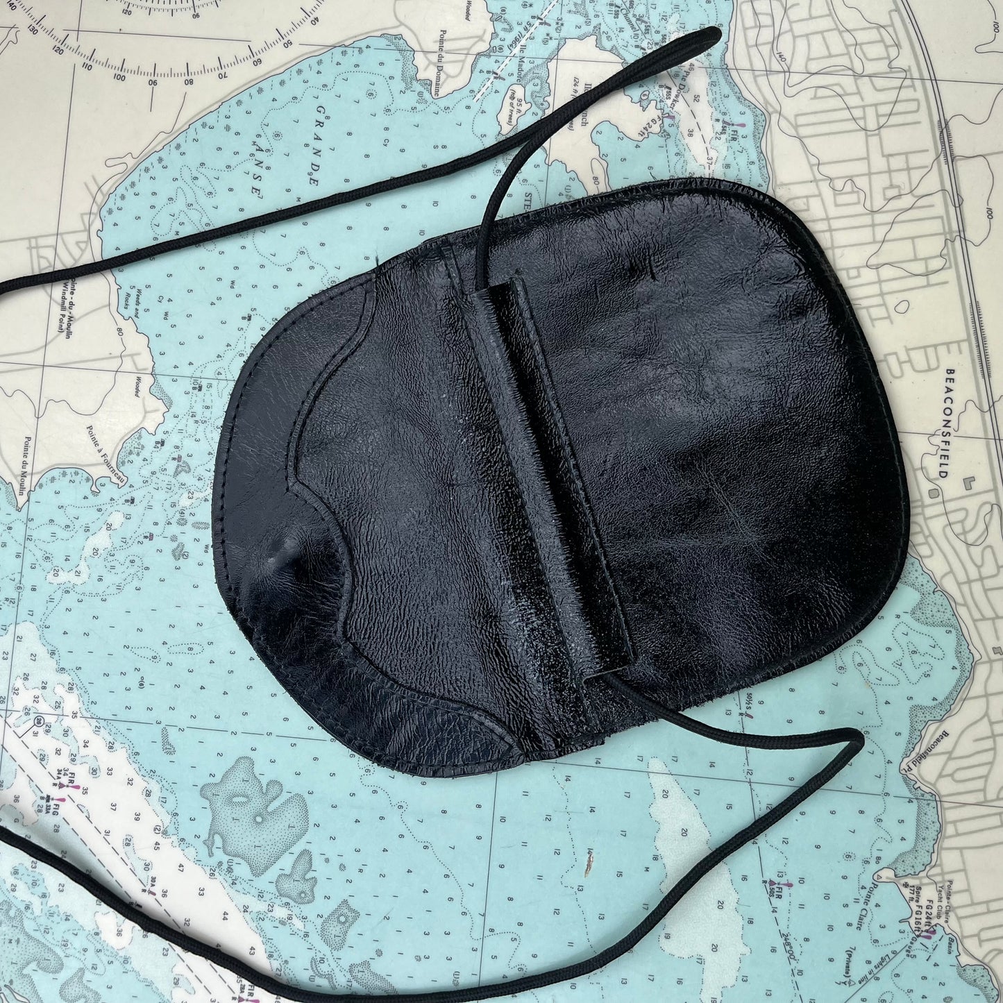 Vintage 90s Mini Black Leather Pocket Purse