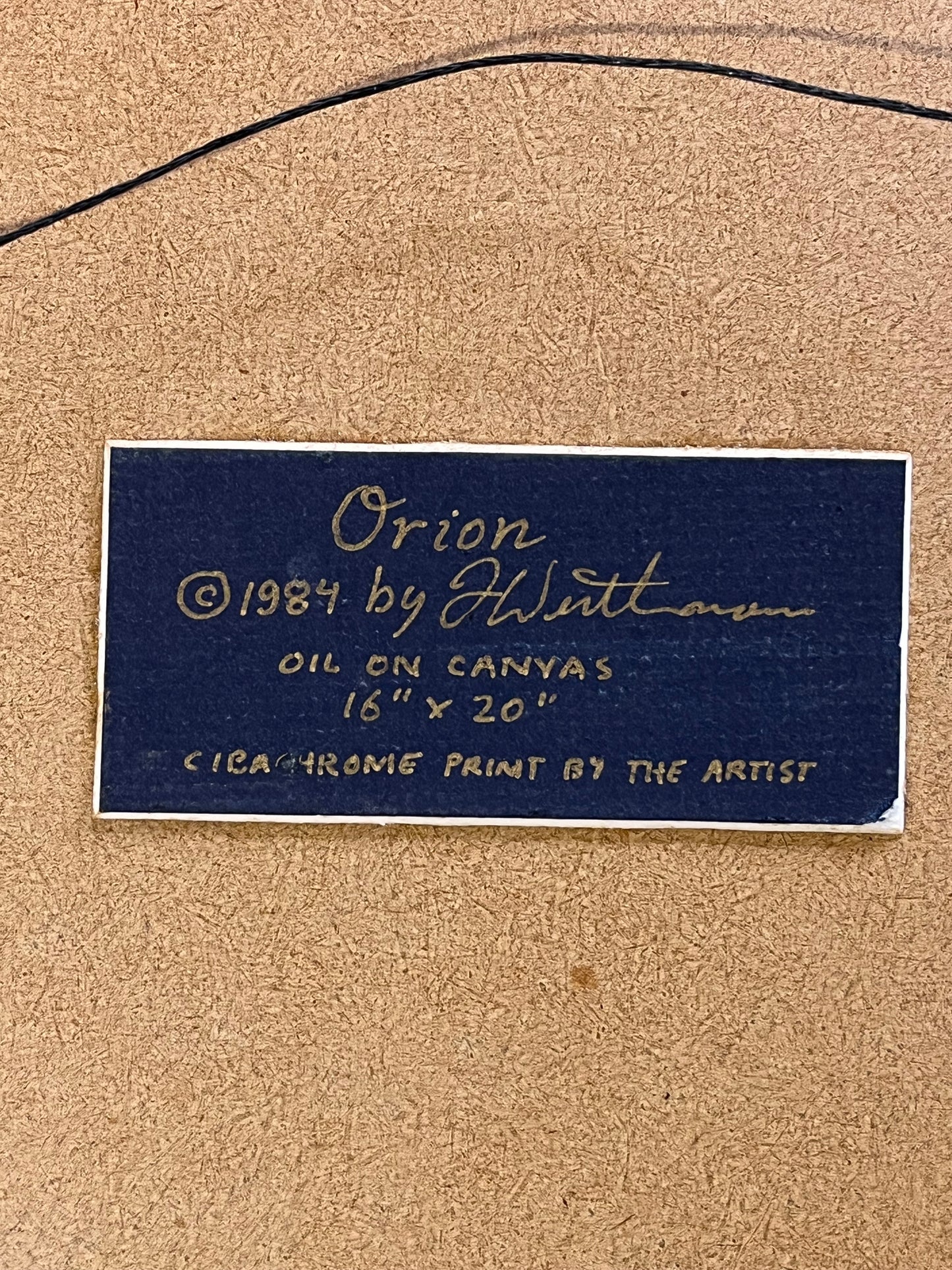 Vintage 1984 Orion Cibachrome Print Signed by J Werthman