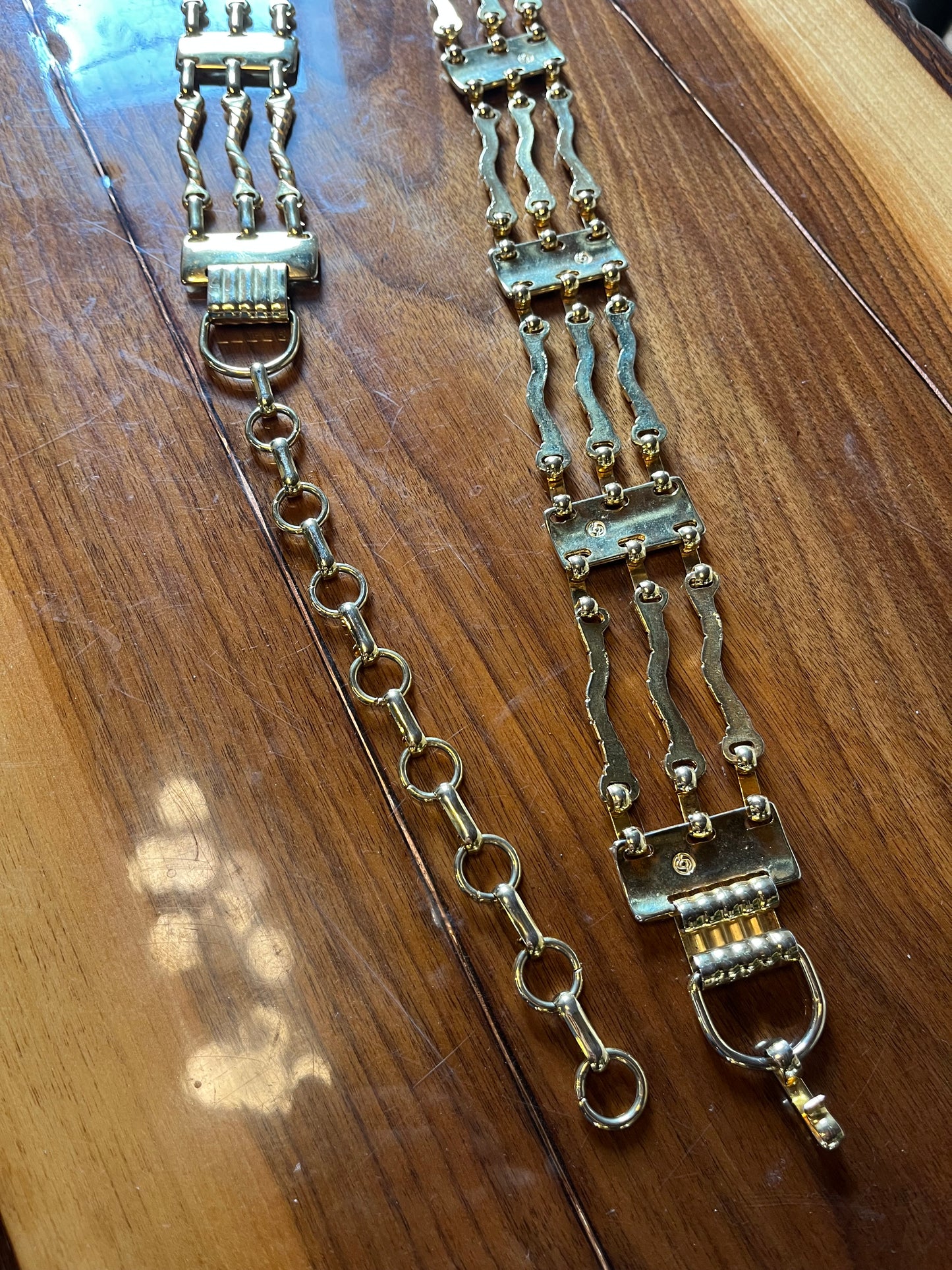 Vintage Gold Bar Metal Chain Belt