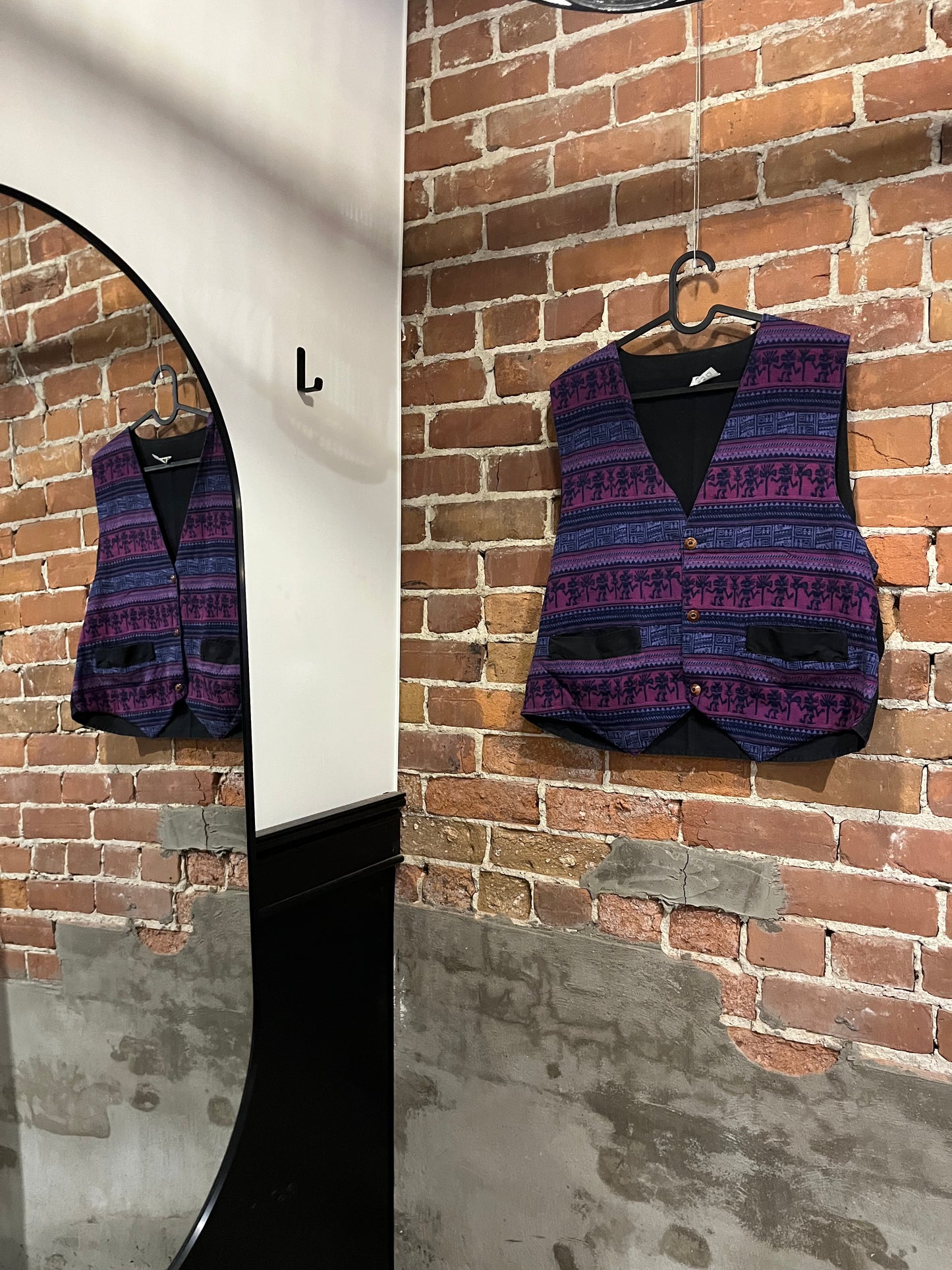 Vintage Wary Folk Art Fashions Purple Pattern Vest