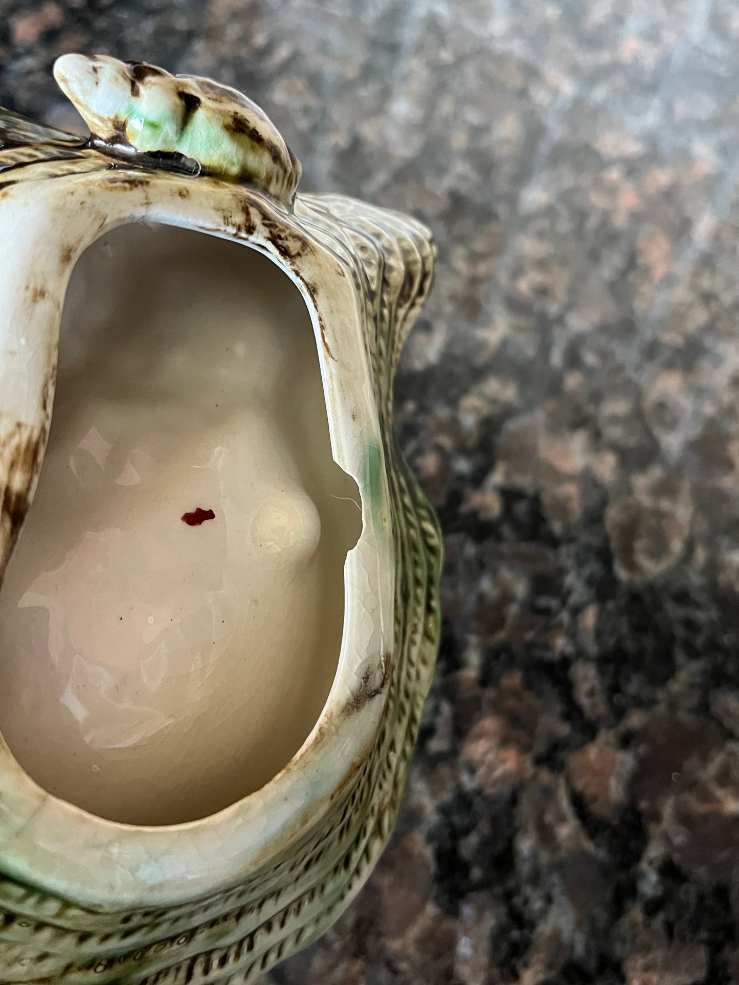 Vintage Lobster and Oyster Shell Ceramic Ashtray with Pearl