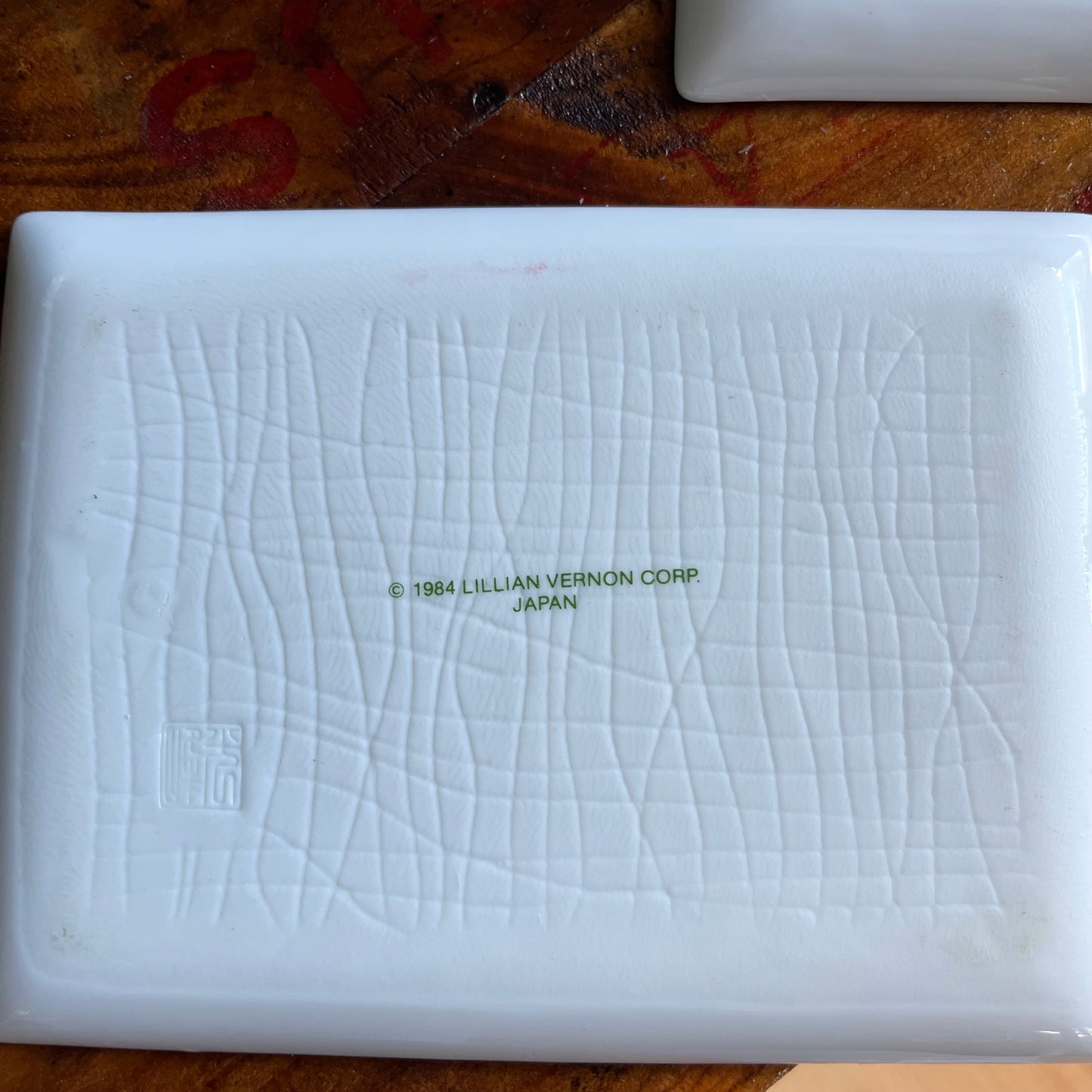 Vintage 1984 Lillian Vernon Floral Ceramic Trays