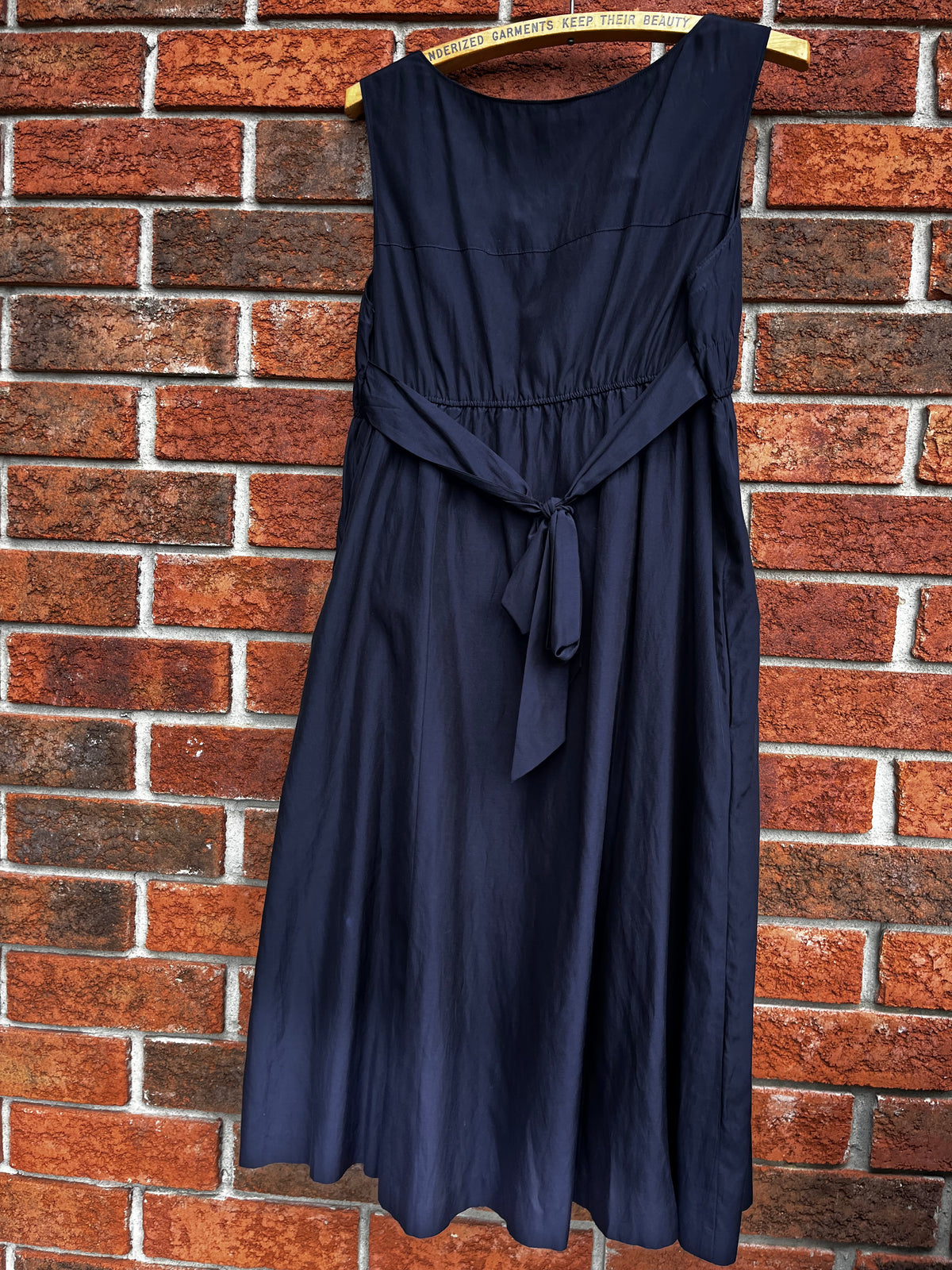 Land's End Navy Silk Blend Empire Waist Dress
