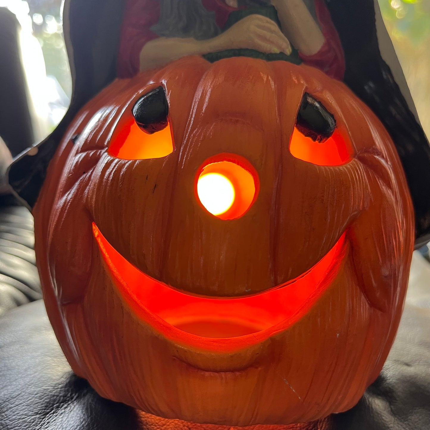 Vintage Witch Jack -O- Lantern Halloween Lamp