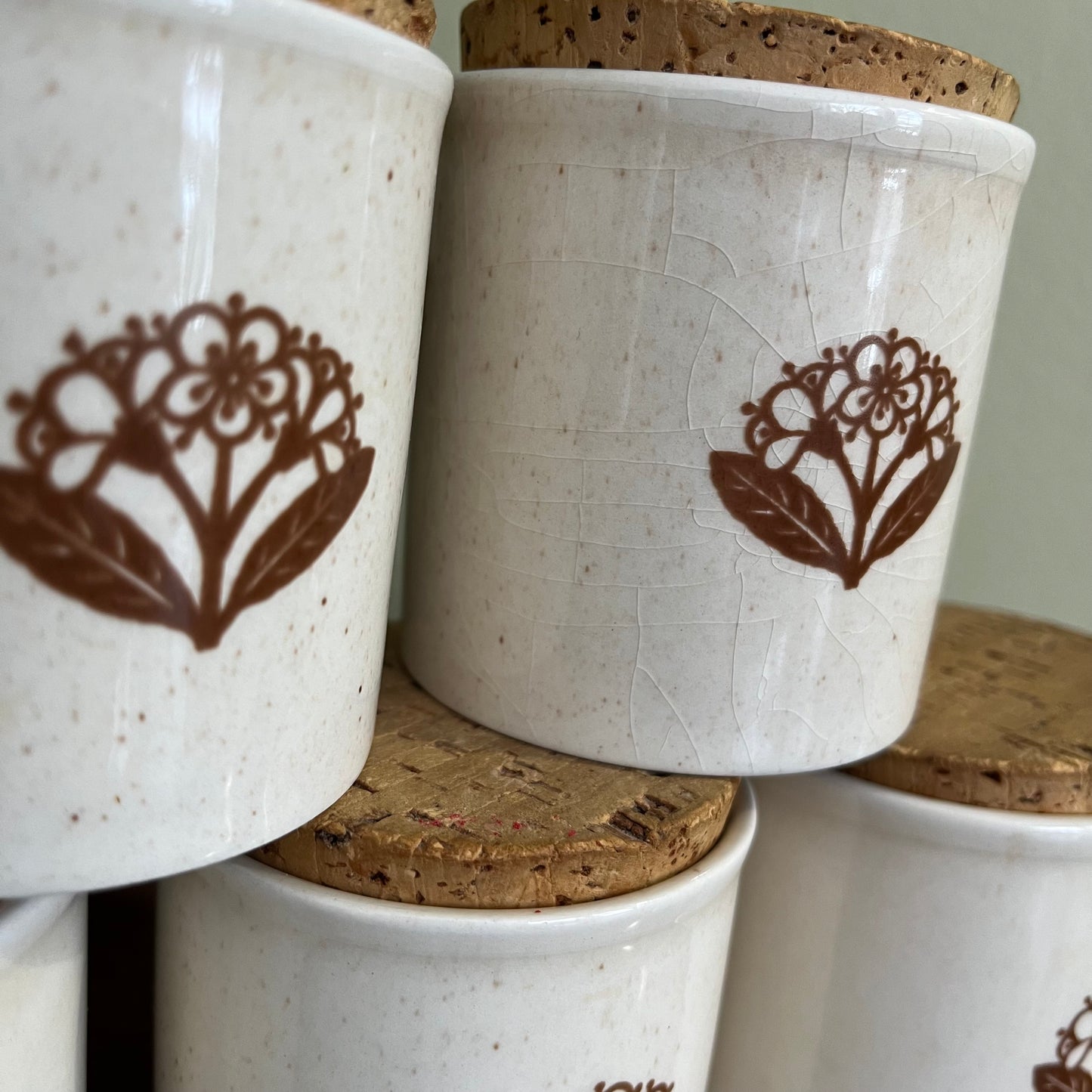 Retro Kiln Craft Ceramic Tableware Spice Jars (5)