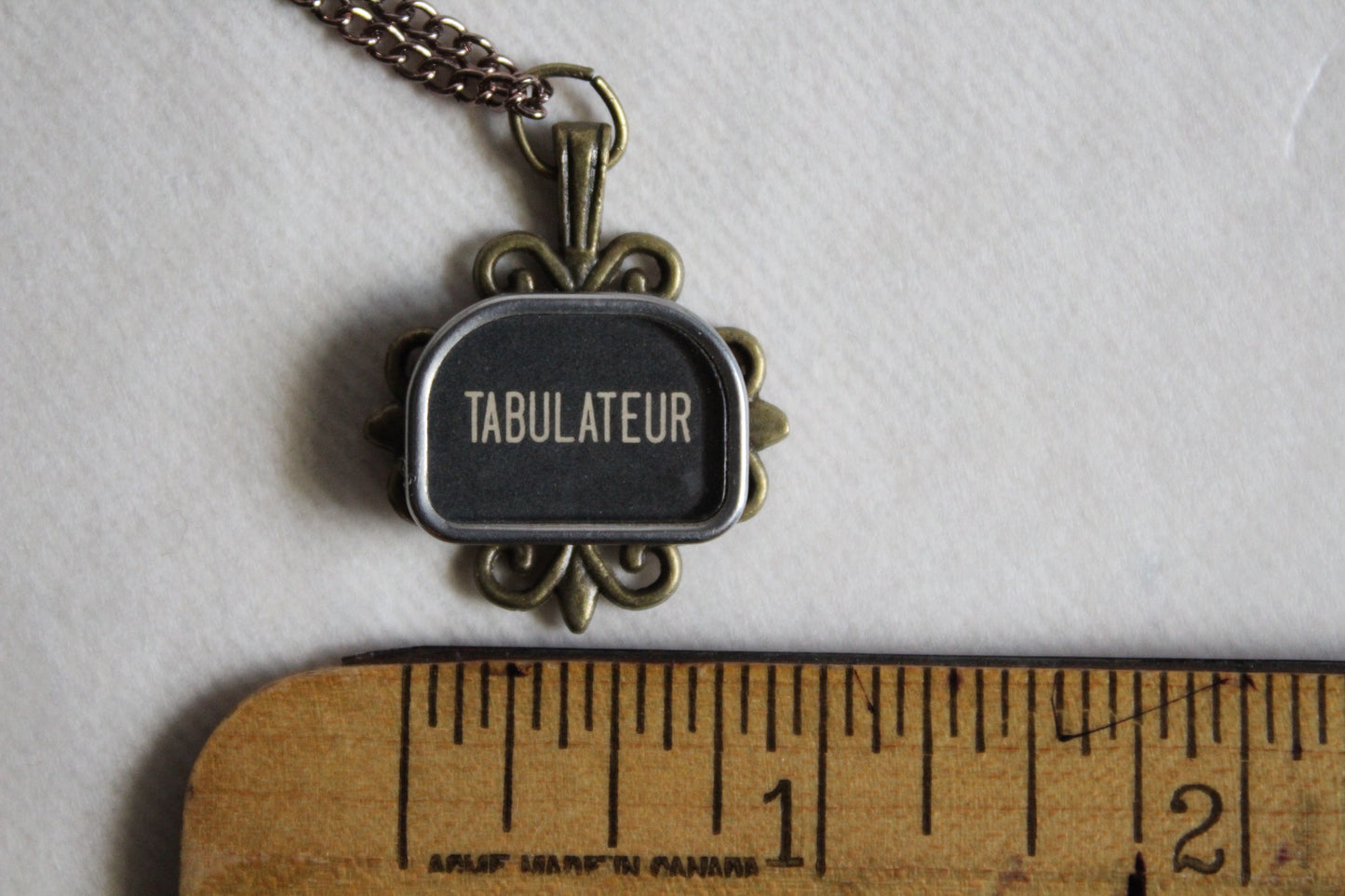 Typewriter Key Necklace Tab