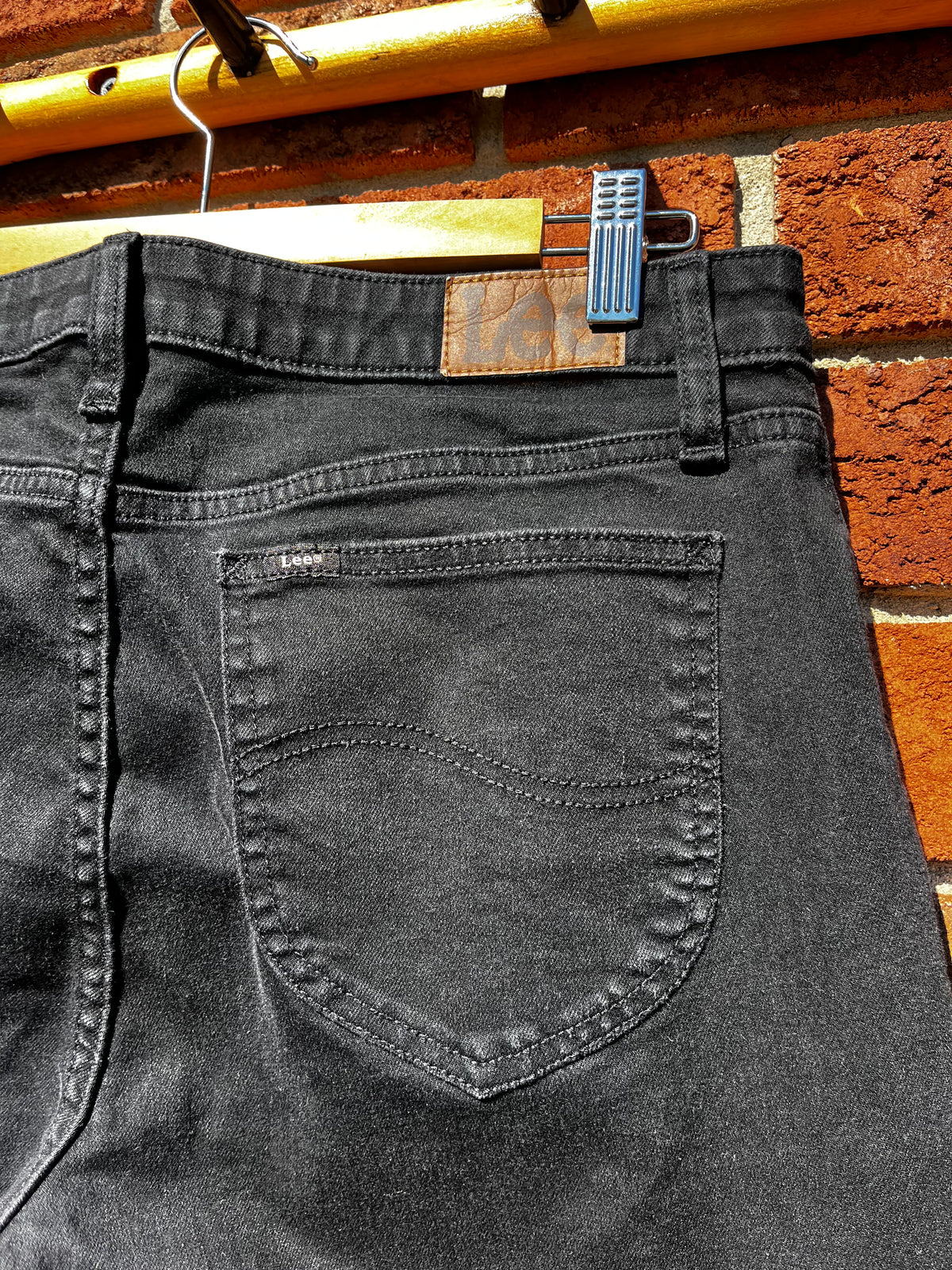 Vintage Lee Black Denim Boot Cut Mid Rise Jeans 14P