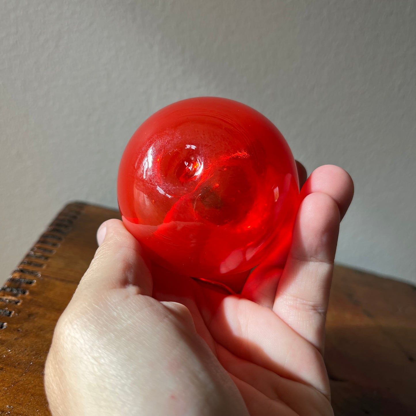 Vintage Hand Blown Glass Red Apple