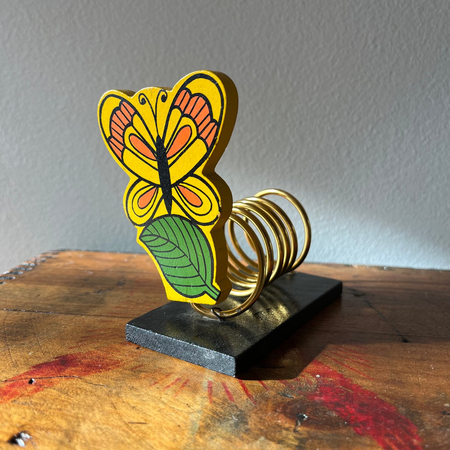 Vintage 70s Butterfly Mail Holder