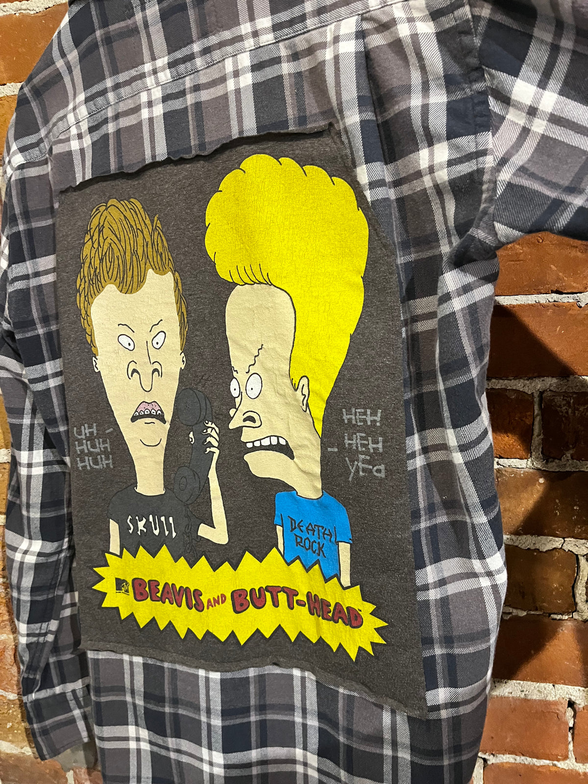 Vintage Beavis and Butthead Flannel Graphic Mash Up