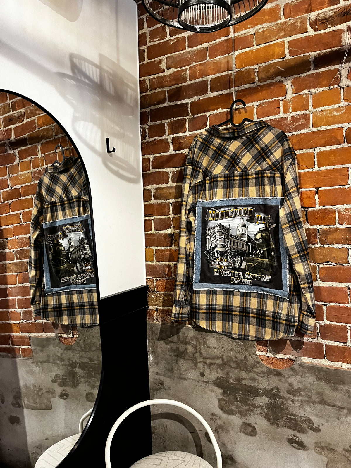 Vintage Harley Davidson Kingston Graphic Flannel Mashup