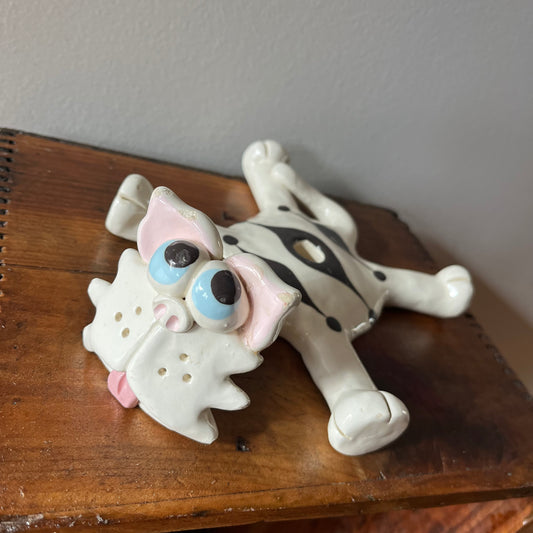 Vintage 90s Handmade Ceramic Cat Candle Holder