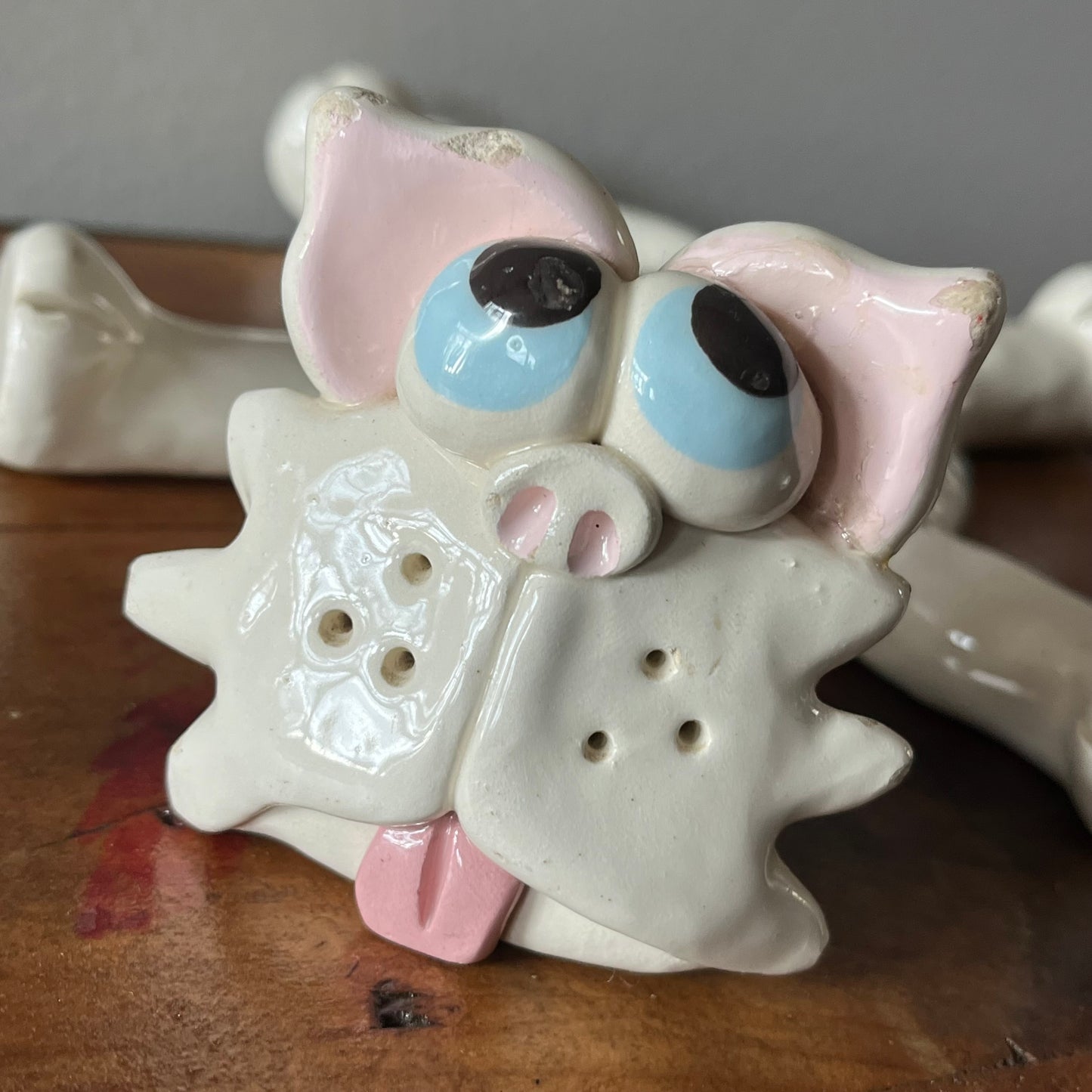 Vintage 90s Handmade Ceramic Cat Candle Holder