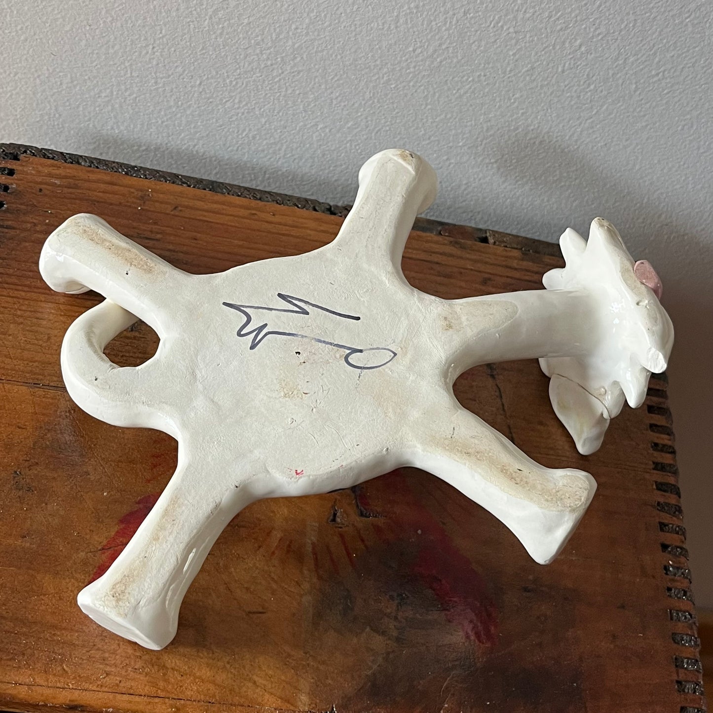 Vintage 90s Handmade Ceramic Cat Candle Holder