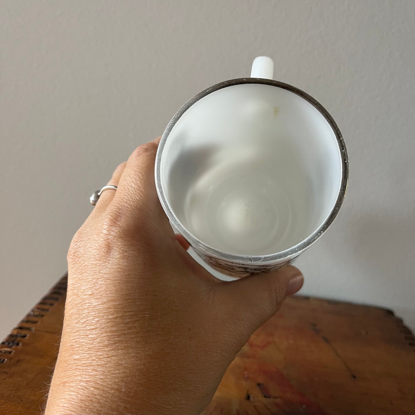 Vintage Lover’s Cup Milk Glass Pedestal Mug