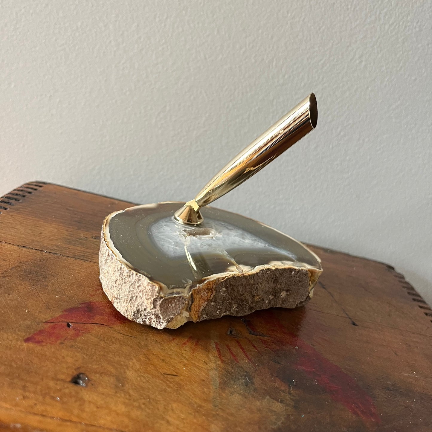 Vintage Agate / Geode Desktop Pen Holder